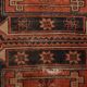 Antique Classic Red Black Persian Runner Rug, 103x287Cm