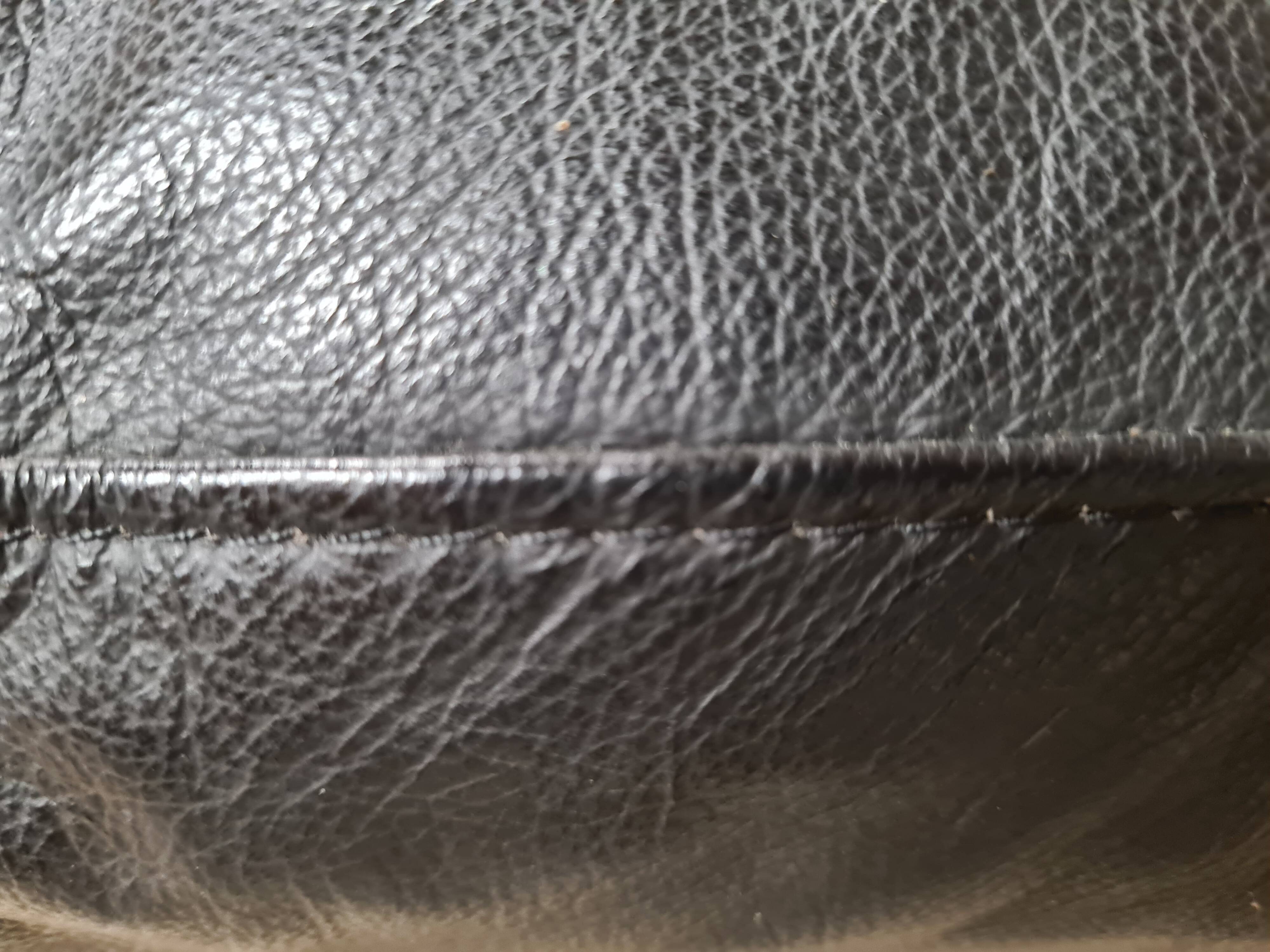 Sofa 2 places black leather year 70'-80' vintage