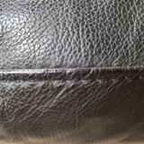 Sofa 2 places black leather year 70'-80' vintage