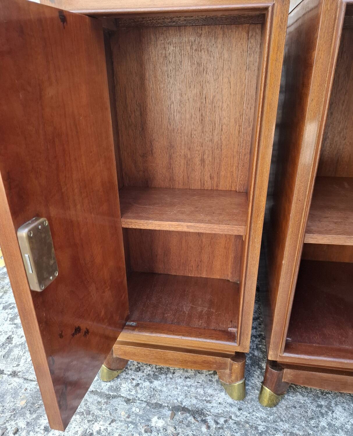 Mahogany glass sideboard, 1950