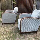 Duo de fauteuils club vintage