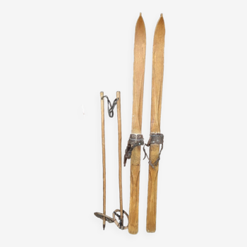 Children's wooden skis