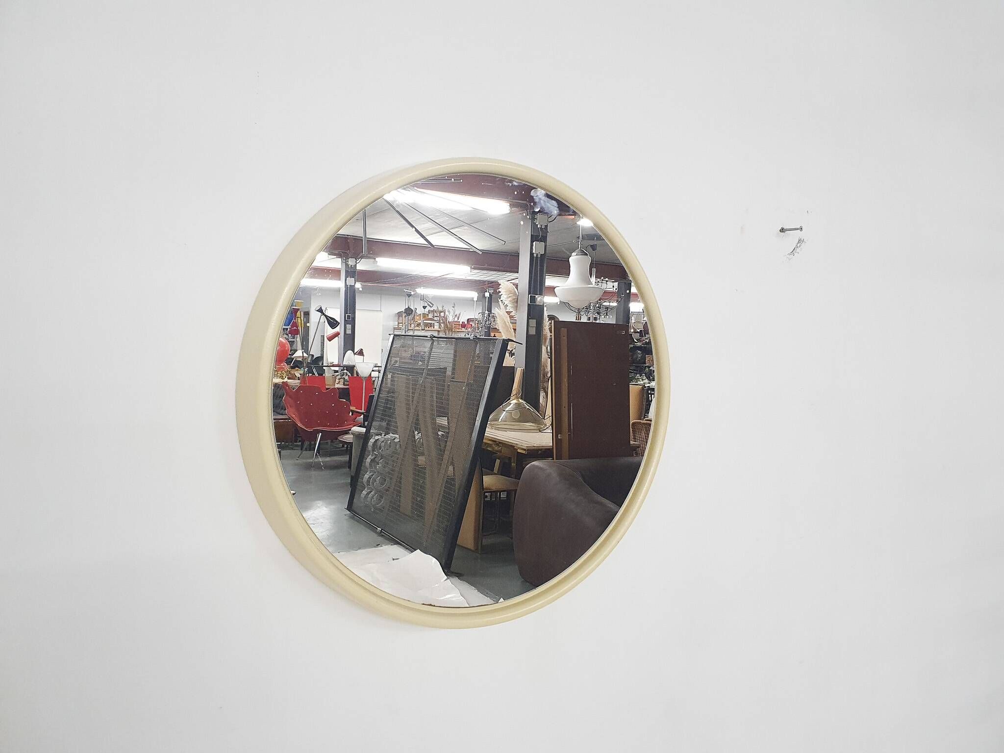 Miroir rond en polyester des années 1960, Pays-Bas