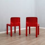 1970s Kartell Model 4875 chair by Carlo Bartoli red color