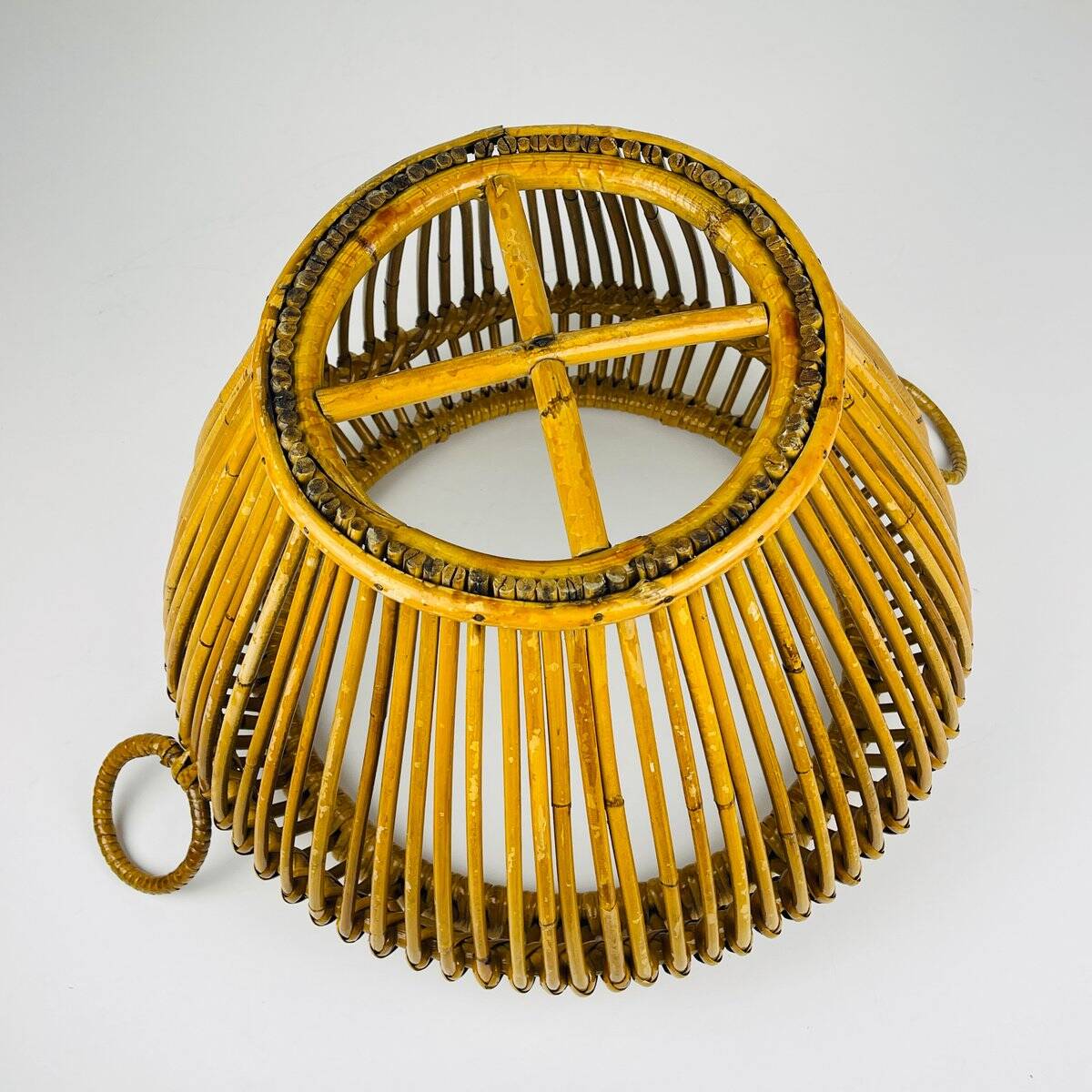 Vintage rattan basket, Italy, 1960s