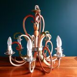 Florentine pendant lamp in hand-painted polychrome metal