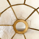 Vintage mother-of-pearl lampshade with pink flowers