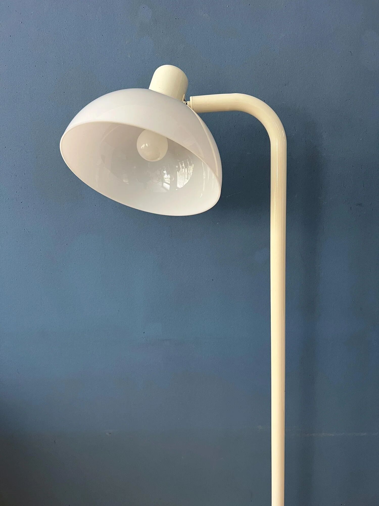 White metal vintage floor lamp with acrylic shade