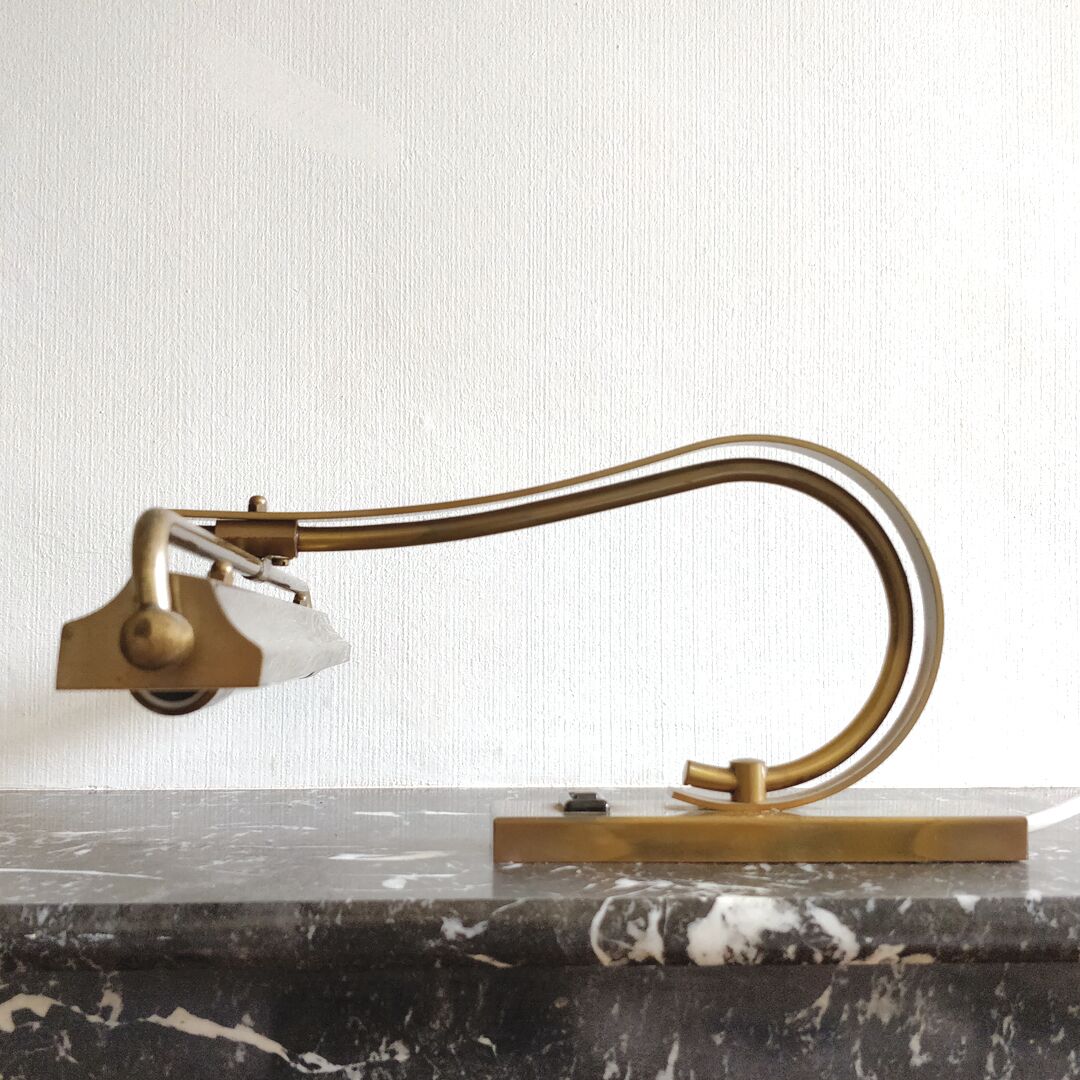 Old art deco brass piano lamp