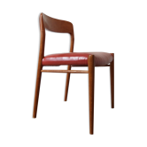 Chaise Moller modèle 75 chêne et cuir