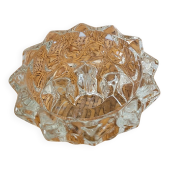 Bougeoir en verre pied étoilé