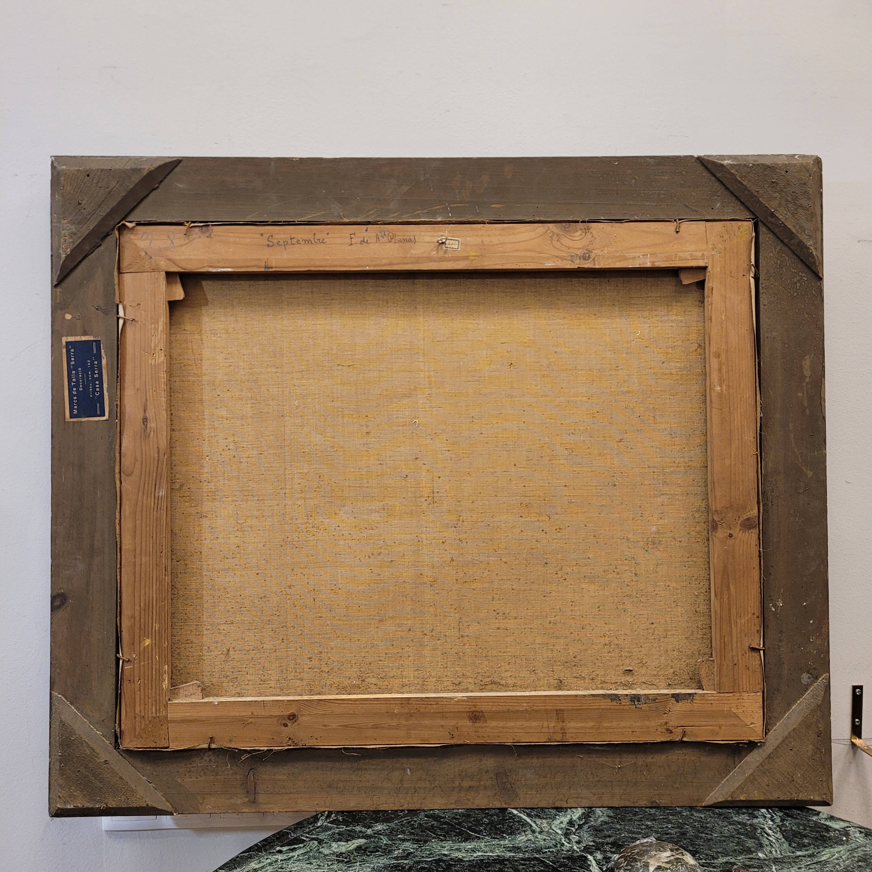 Oleo sobre lienzo “Setembre”, Francesc d’Assis Planas Doria, Escuela catalana, pp. s. XX - Catalonia,