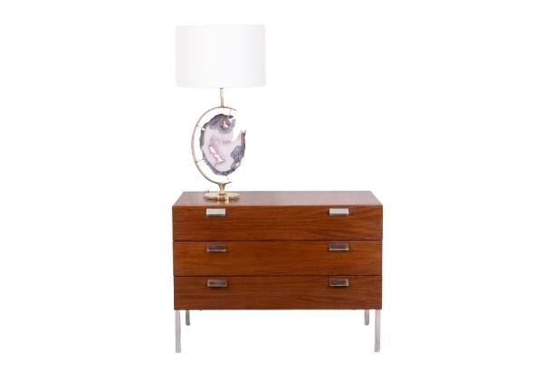 André Monpoix. 3-drawer teak chest of drawers. 1960s.