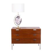 André Monpoix. Commode à 3 tiroirs en teck. Années 1960.