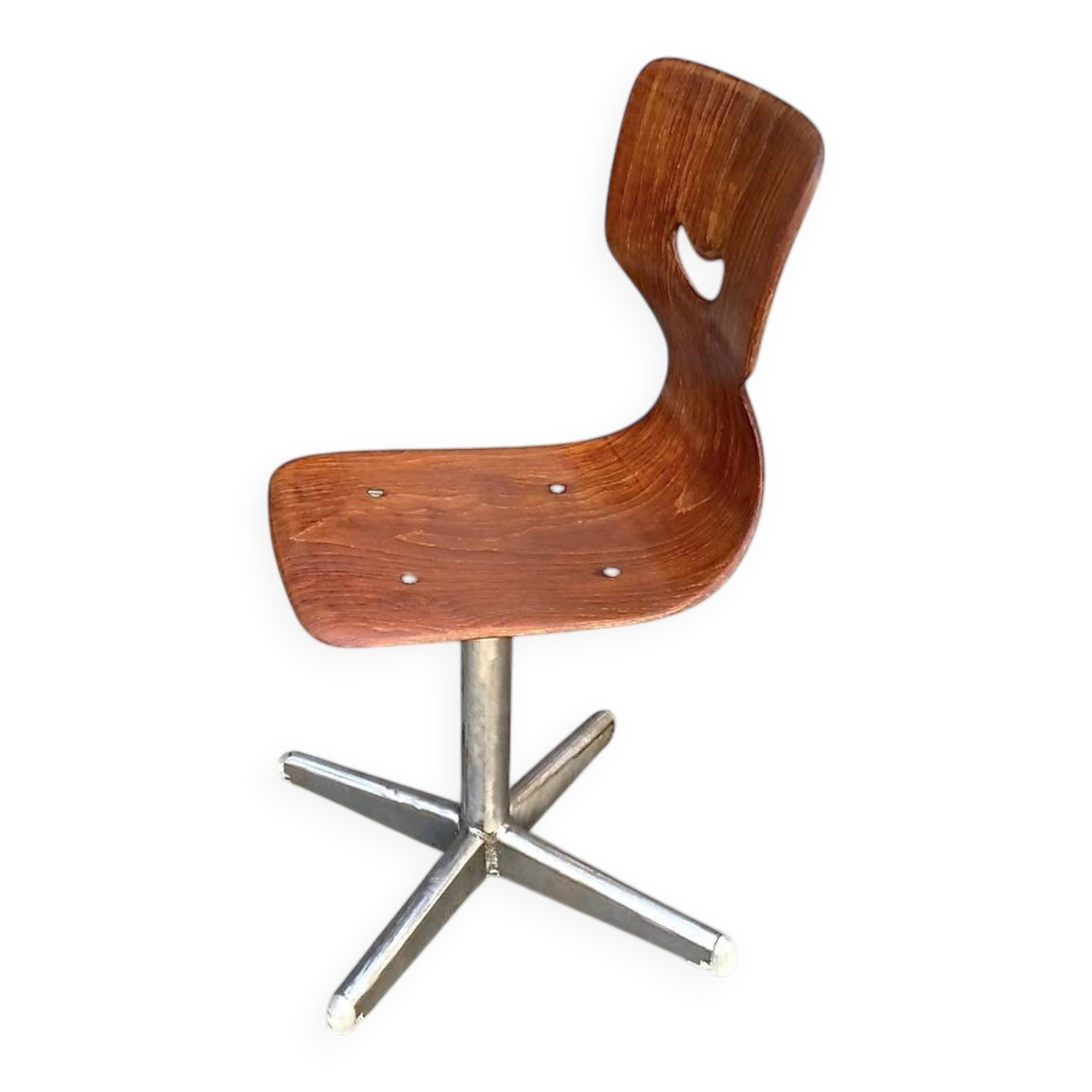 Vintage children's chair in moulded wood Pagholz – Smiley mini format chair