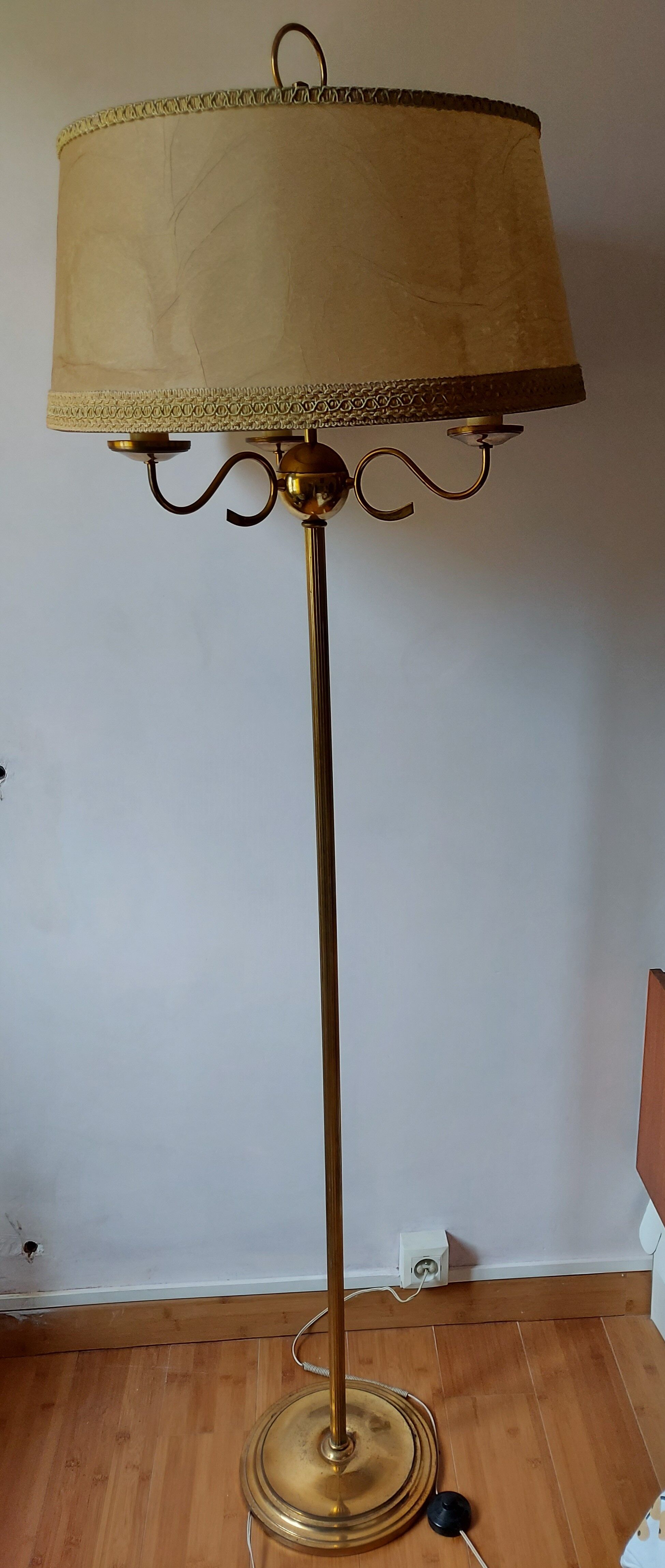 Vintage lamp lamp 3 brass lights