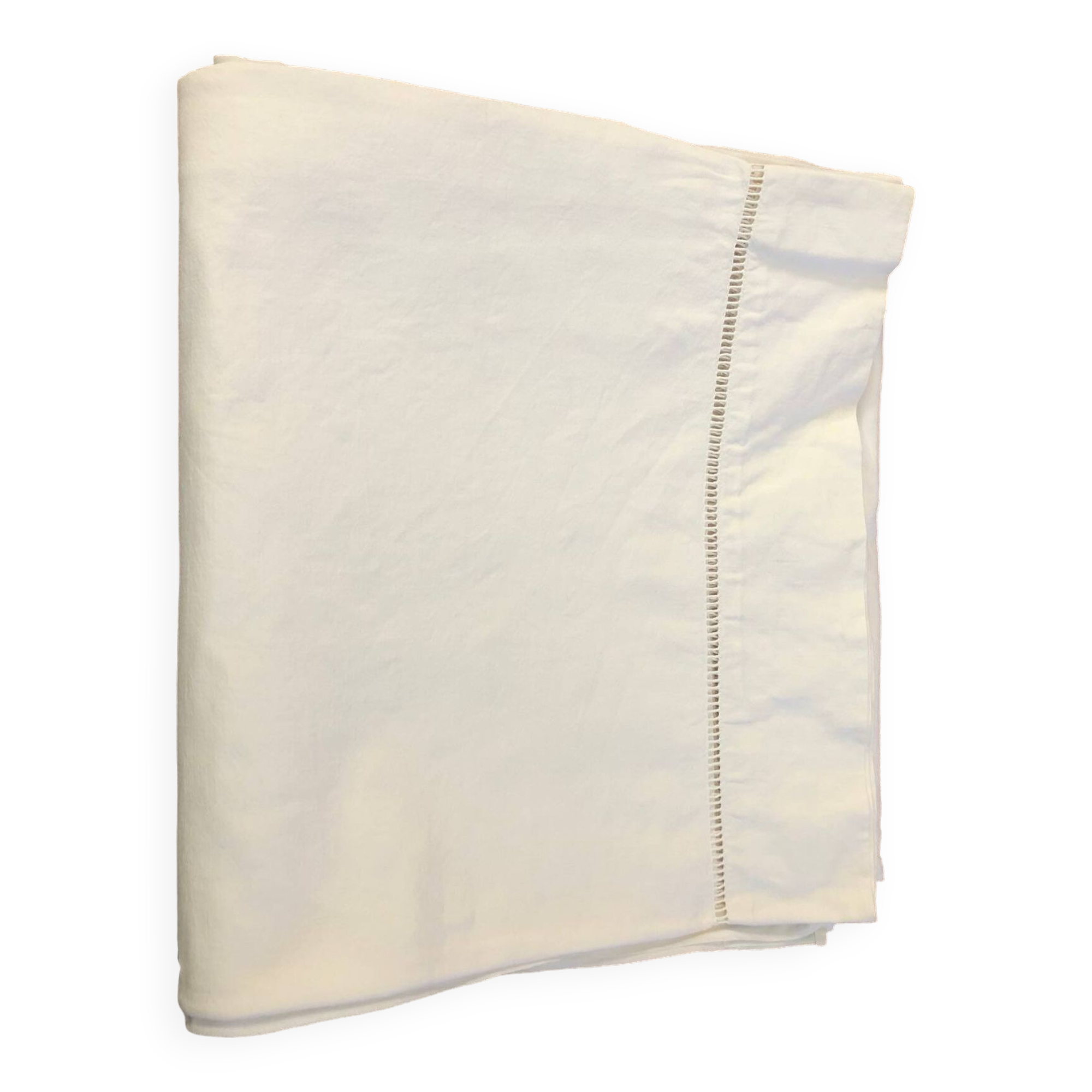 Lot de 2 draps anciens en toile blanche