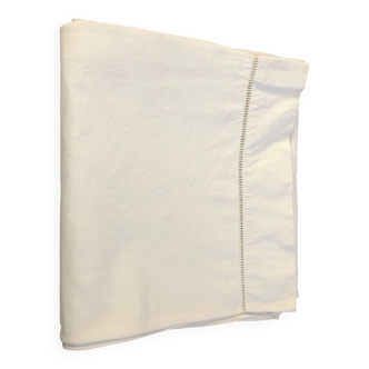 Lot de 2 draps anciens en toile blanche