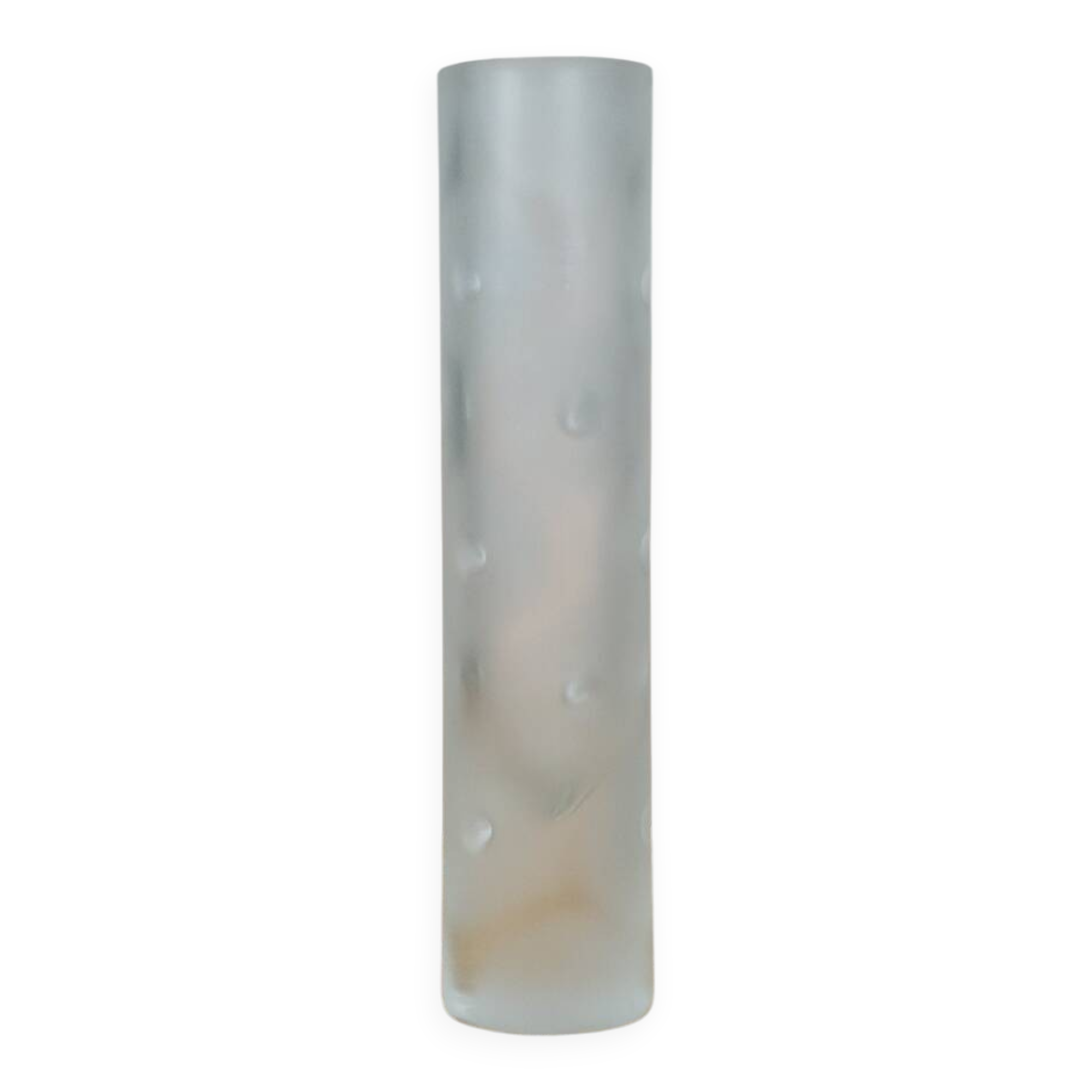 Frosted artisanal vintage glass vase