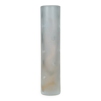 Frosted artisanal vintage glass vase
