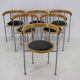 Set of 6 dining chairs by Börge Lindau for Bla Station Sweden 1990s
