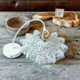 Vintage glass pendant lamp from Clichy