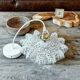 Vintage glass pendant lamp from Clichy
