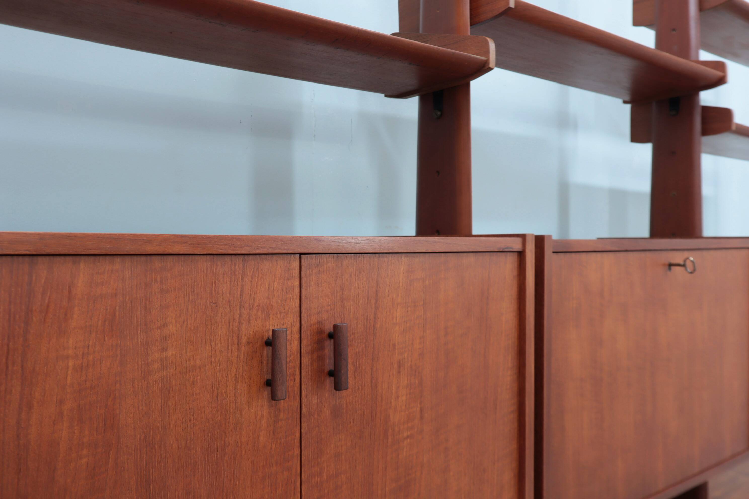 Mid century modular teak bookcase AV Arredamenti 1960s