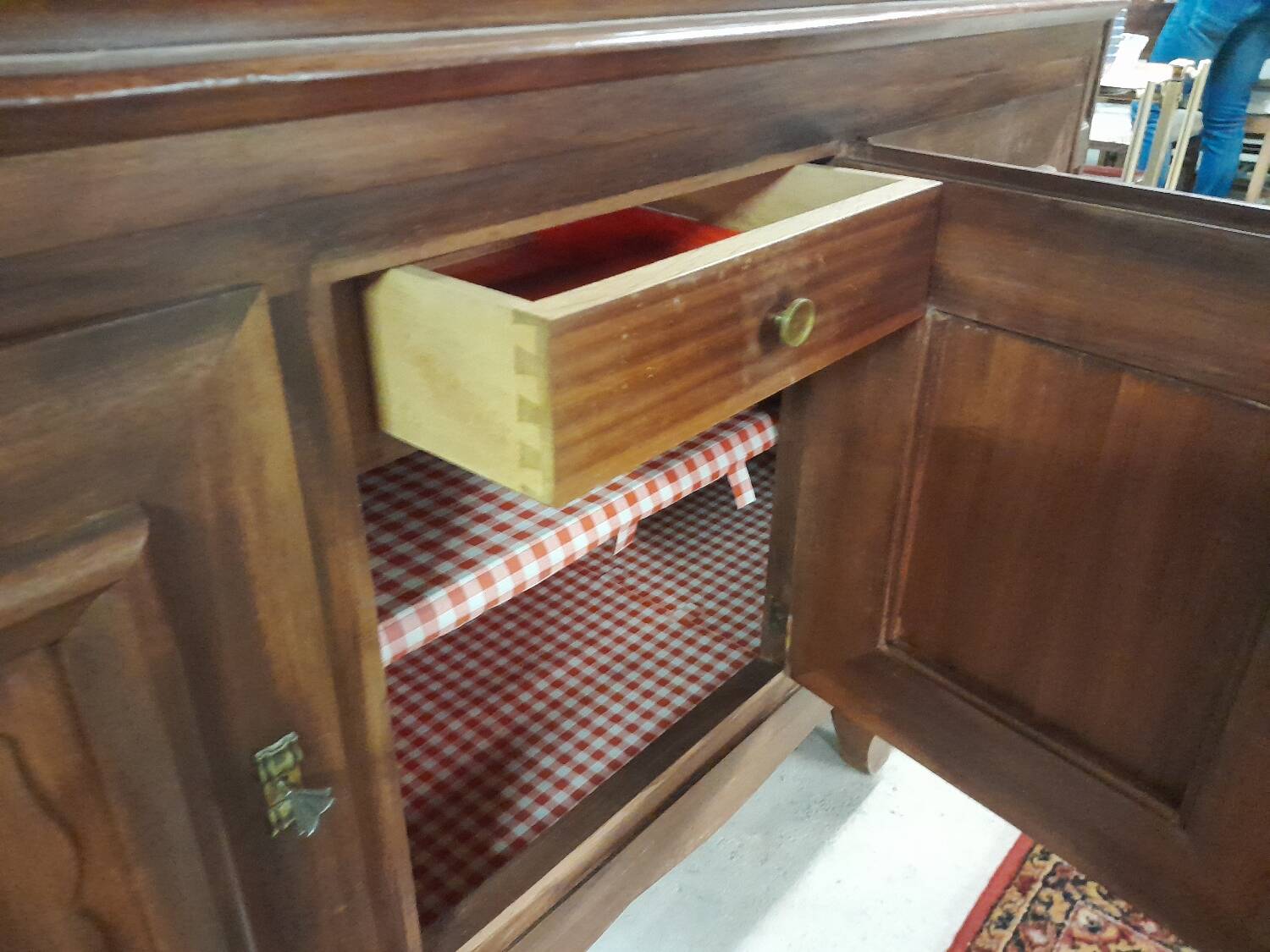 Art Deco Solid Wood Sideboard – Sapele Mahogany – High Quality and Storage