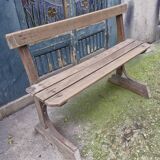 Banc ancien en bois, France XIXème