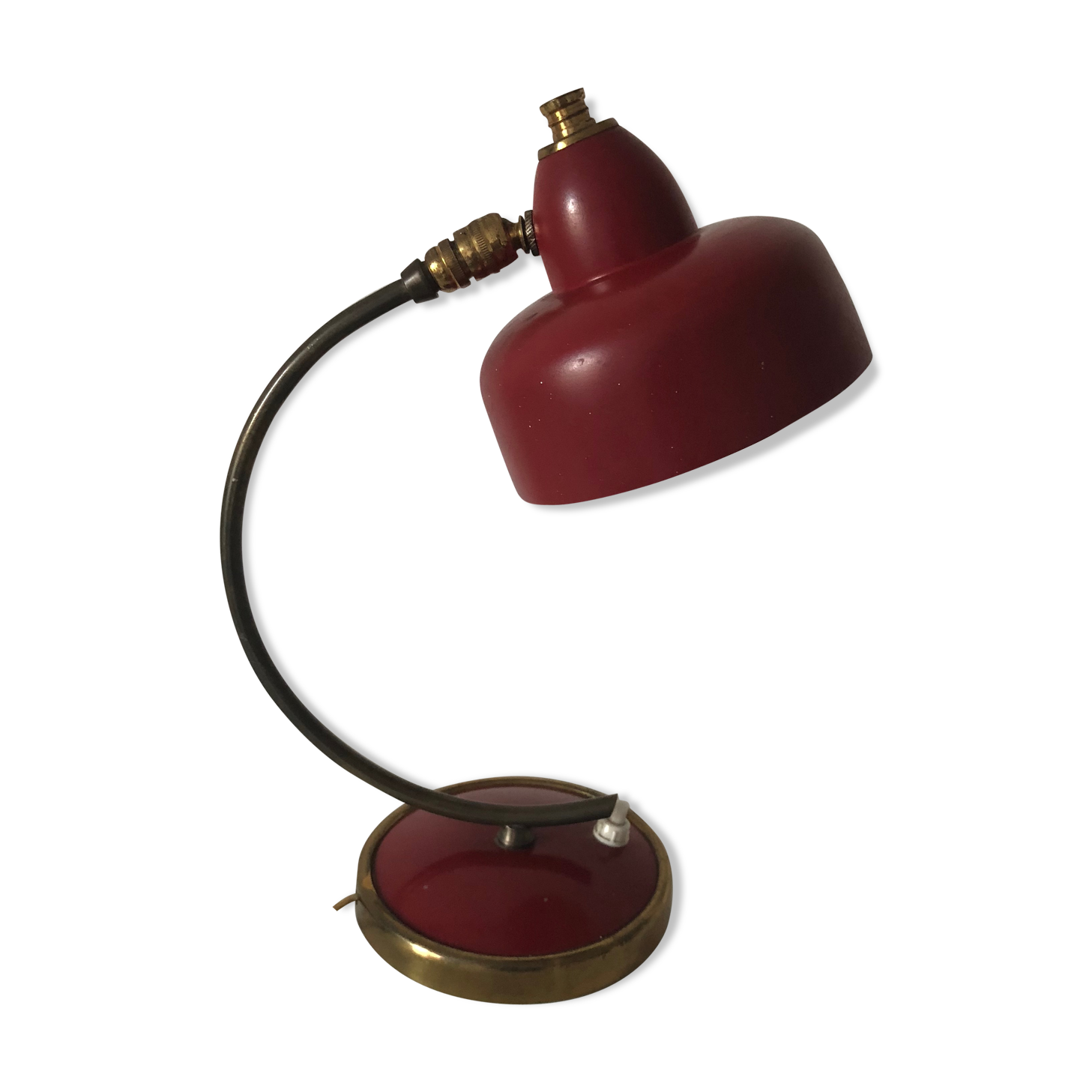 Lamp red disderot editor turkish 28cm vintage 1950
