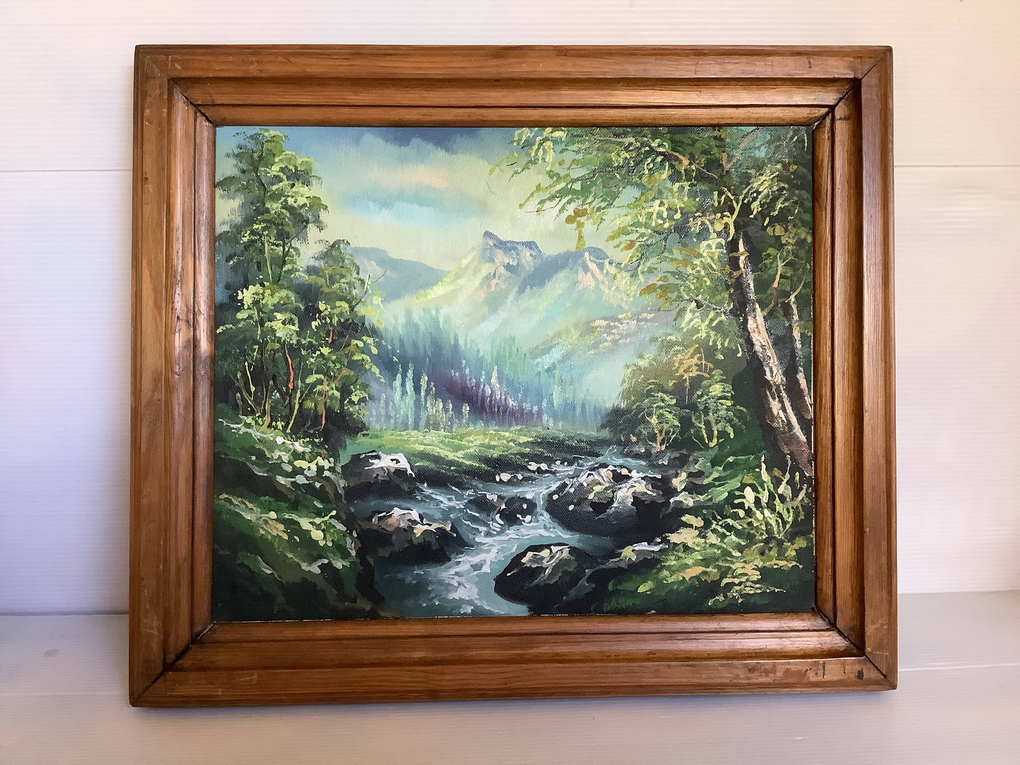 Mountain and torrent landscape painting