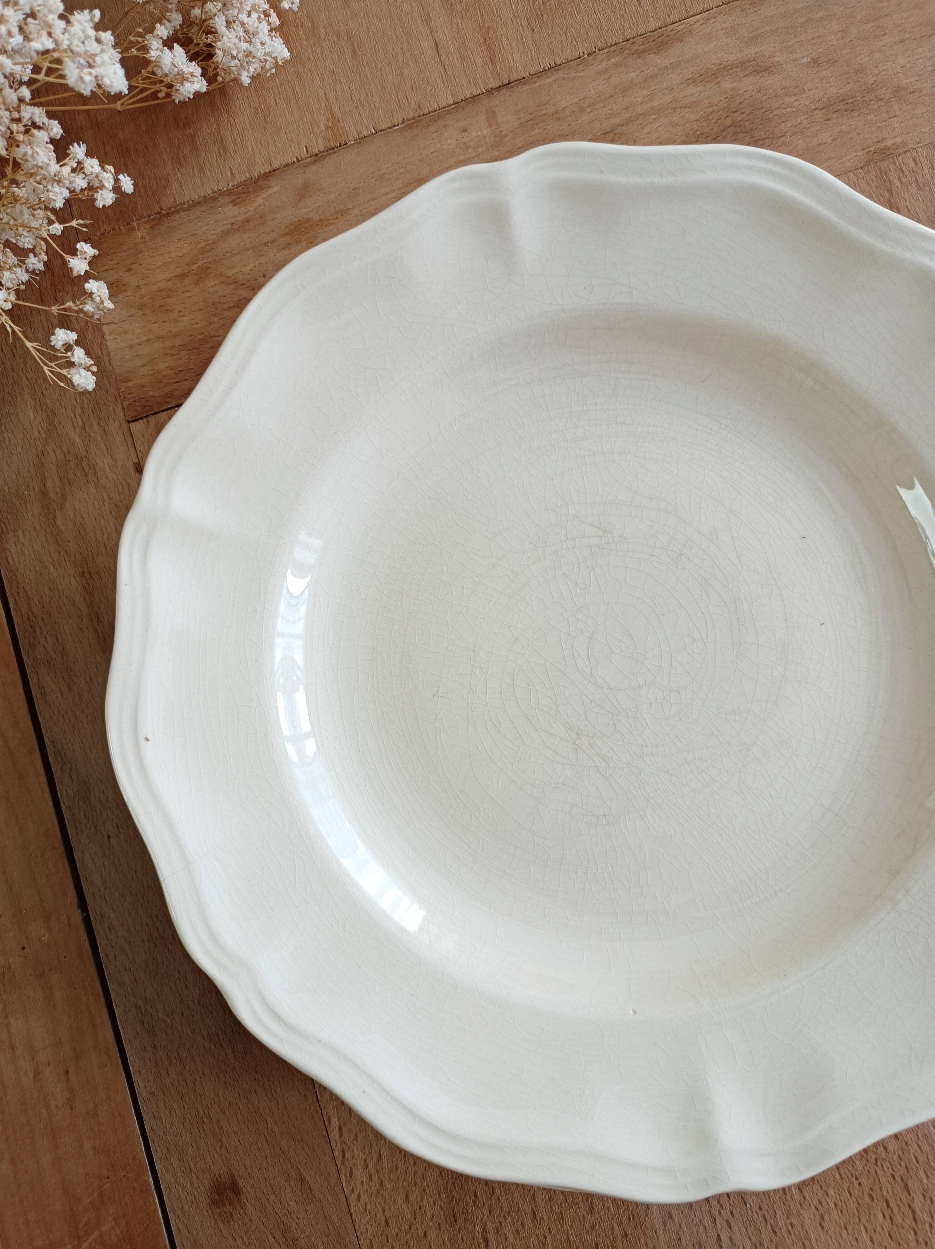 Sarreguemines ivory mounted plate