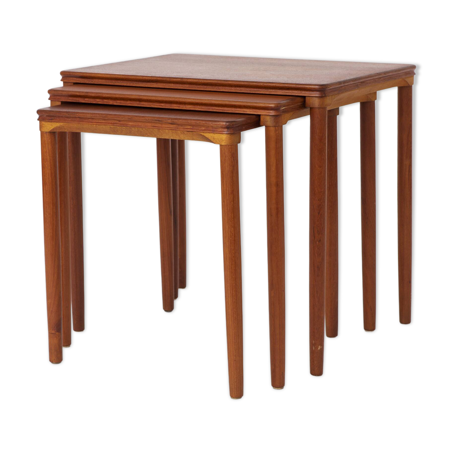 Set of 3 Teak Nesting Tables – 1970s Danish, Mid-Century Modern Design