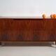 Mid-century buffet in walnut veneer with tapered legs – Czechoslovakia, circa 1960