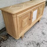 Sideboars-d 2 whitewashed oak doors and 1 beige ceramic door