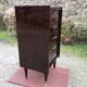 Vintage rag chest of drawers in varnished mahogany