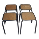 4 vintage industrial Mullca stools, workshop, school