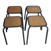 4 vintage industrial Mullca stools, workshop, school