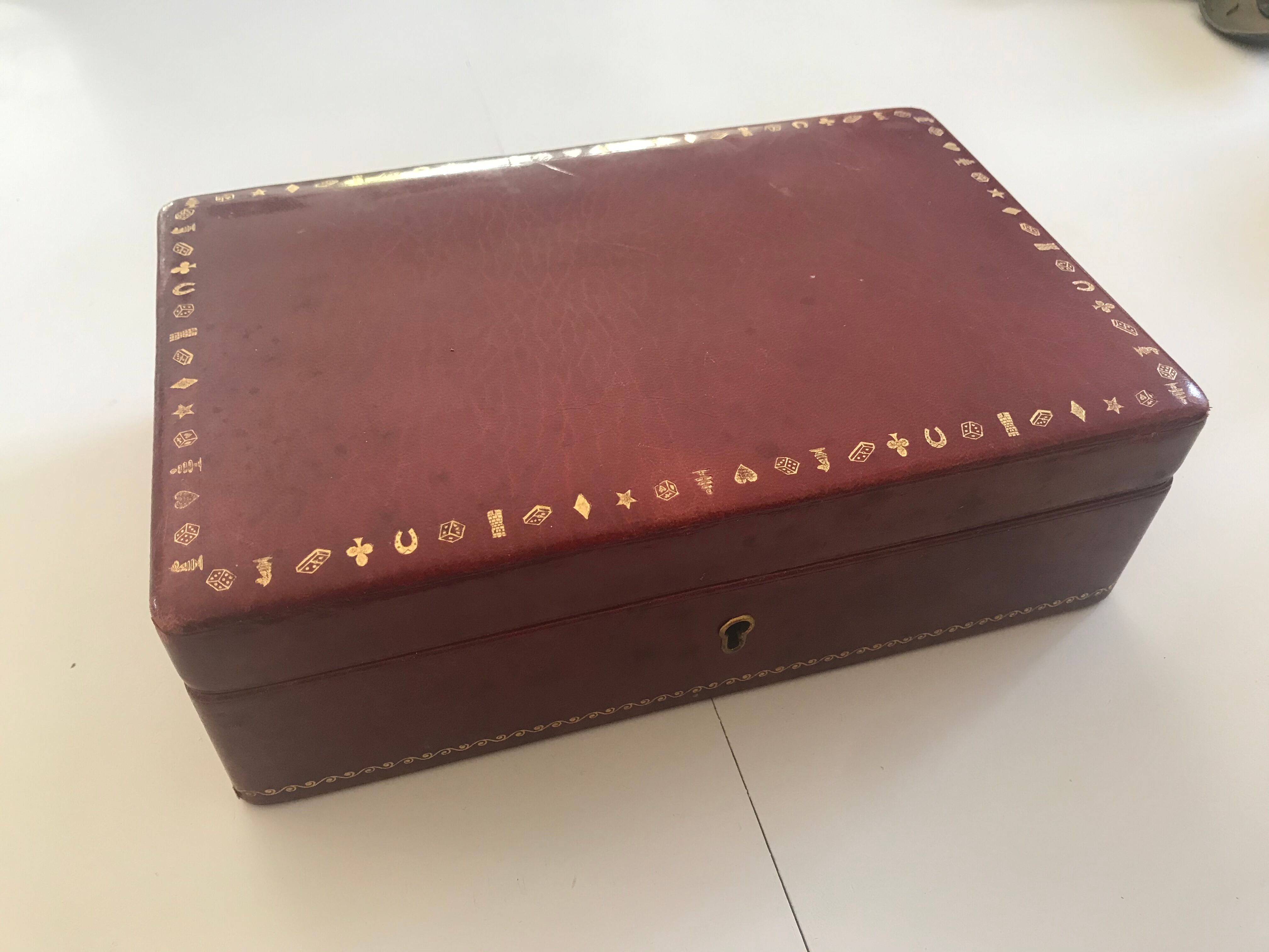 Vintage leather game box