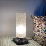 Art deco marble and glass lamp