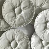 Lot de 6 assiettes à huîtres en porcelaine de Pillivuyt
