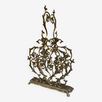 Ancien porte revues en bronze,Décoration deux anges sur les côtés Art Nouveau - 1900 - France