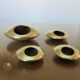 Series of 4 Scandinavian "pebble" ashtrays in bronze 70s