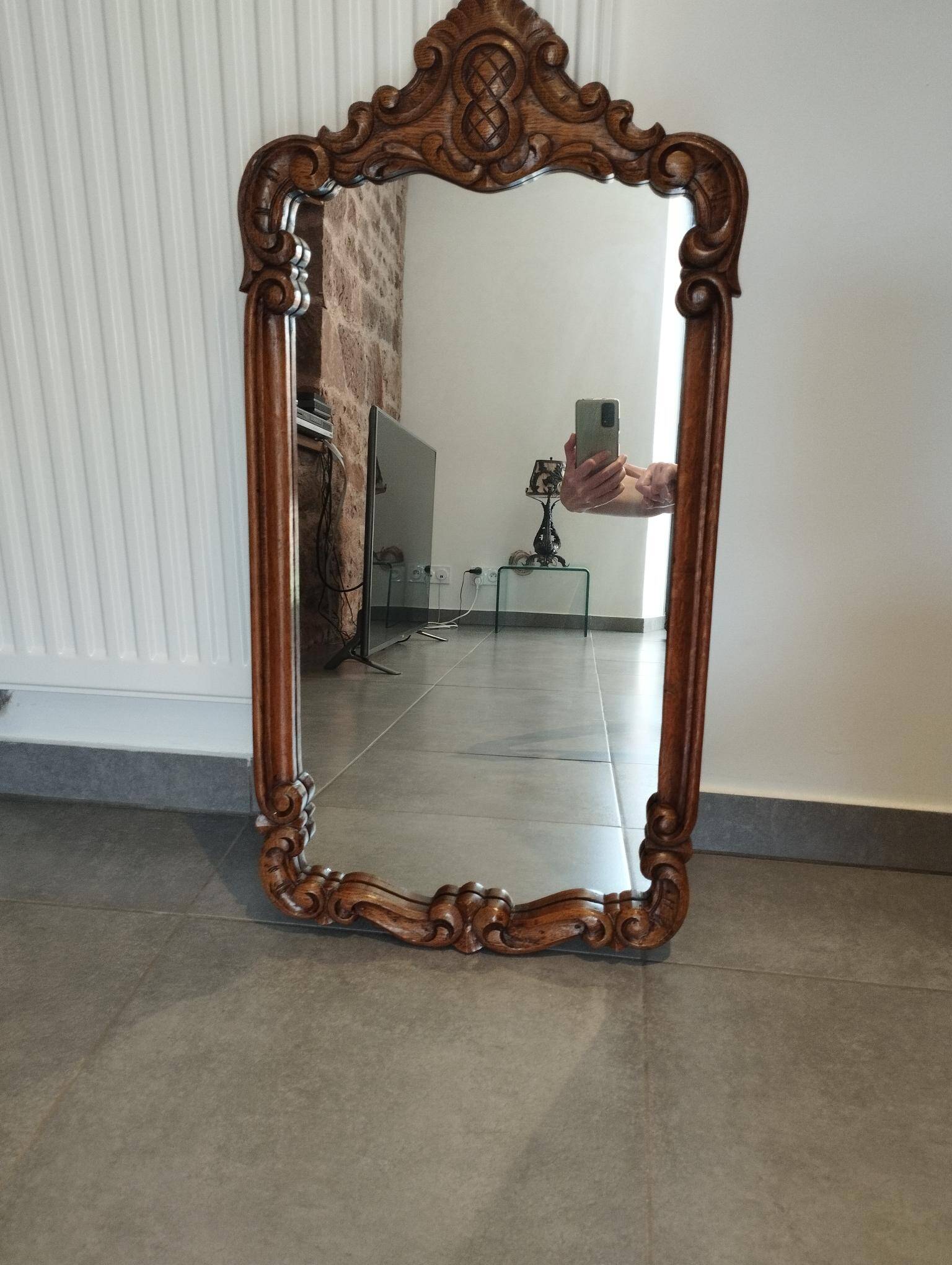 Large mirror in baroque rocaille rococo style