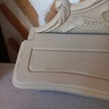 Wall console shelf empty pocket patinated linen