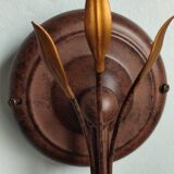 Pair of vintage Italian metal and blown glass wall lights