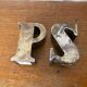 Paire De Saleron Ancien Sel Poivre Metal Argenté Salière Poivrier Vint