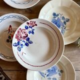 Set of 8 mismatched vintage soup plates