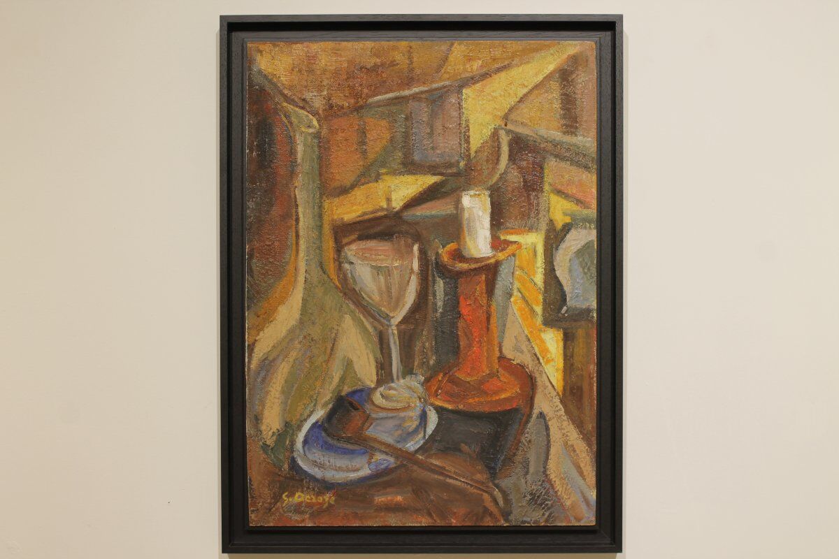 Nature morte cubiste signée - Huile sur panneau